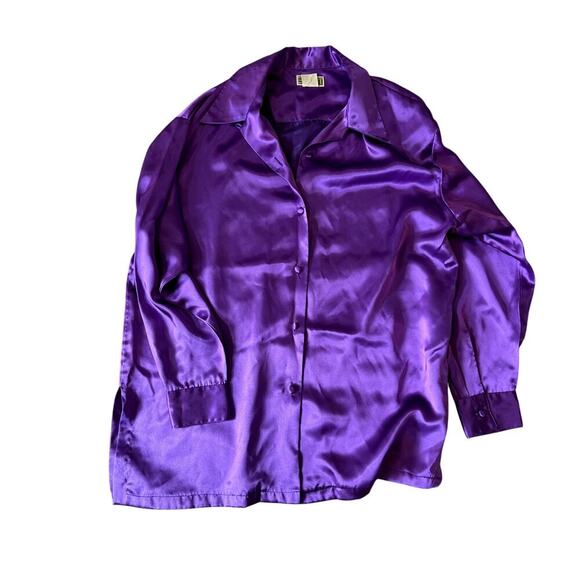 VTG Purple Esprit Button Down Top Women's Size Large - Picture 1 of 7